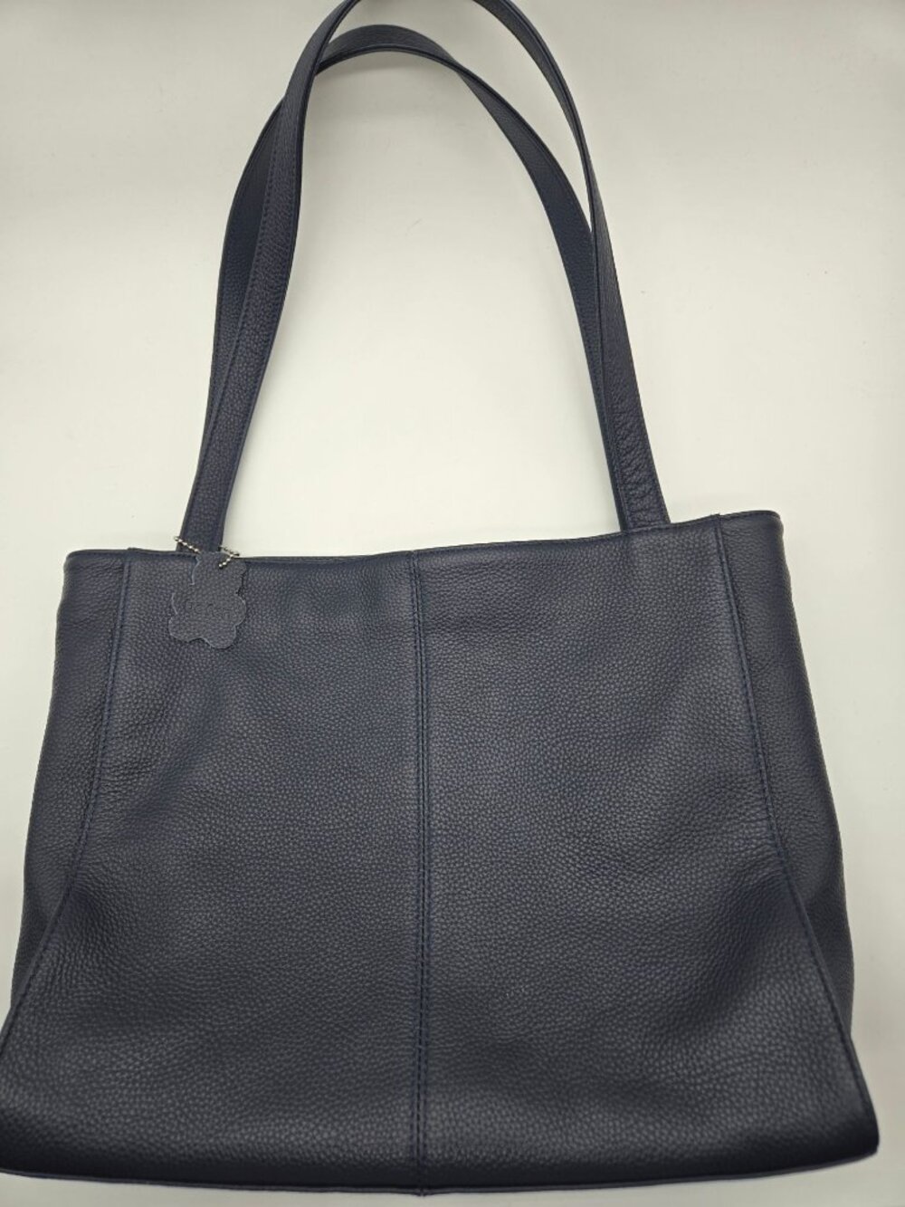Befen Navy Blue Leather Work Laptop Bag Tote